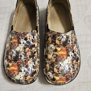 Alegria clogs, dog print, size 39